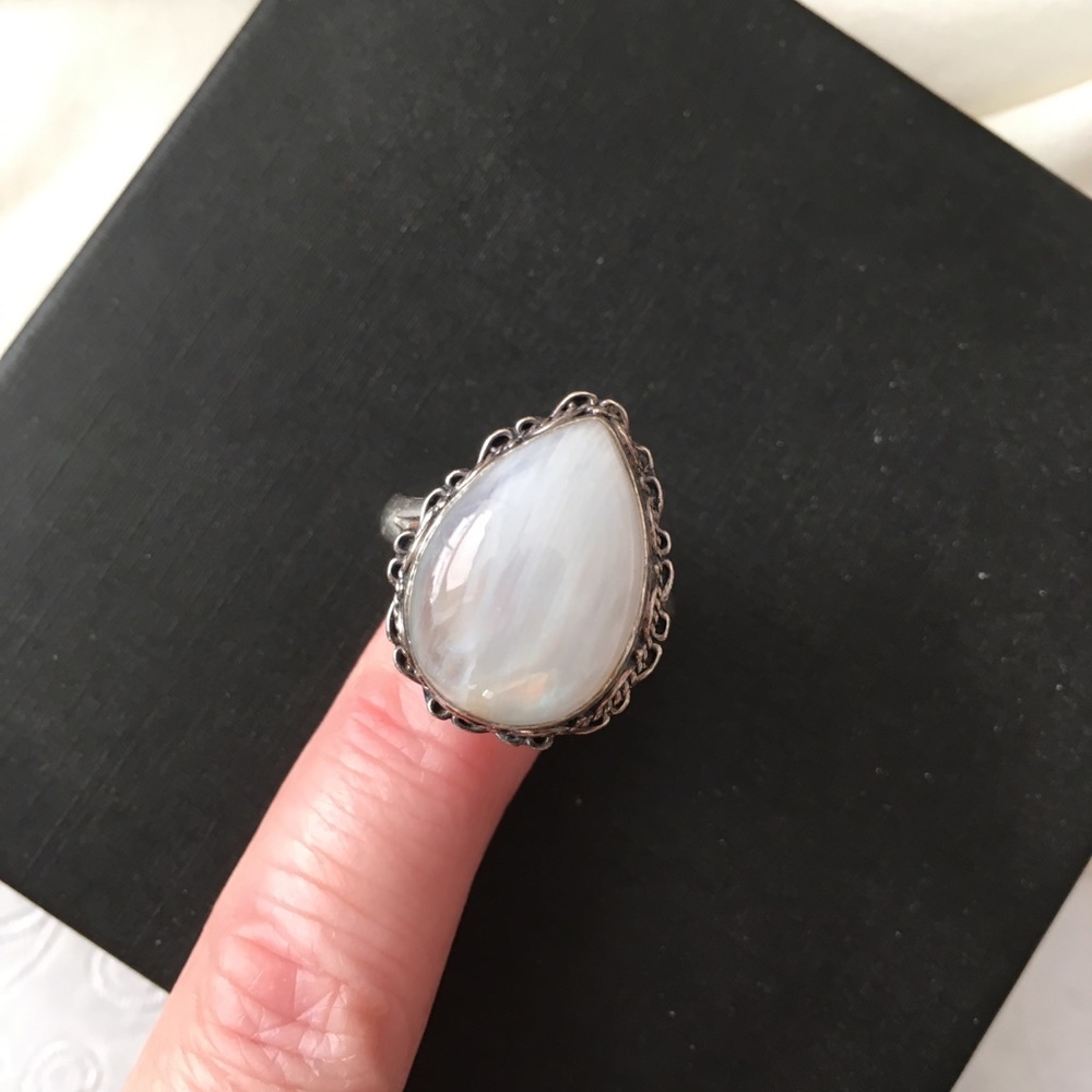 Moonstone Silver Ring - image 6